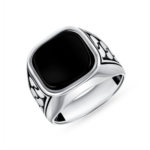 Sterling Silver 925 Oxidized Men's Ring - Picture 1 of 1